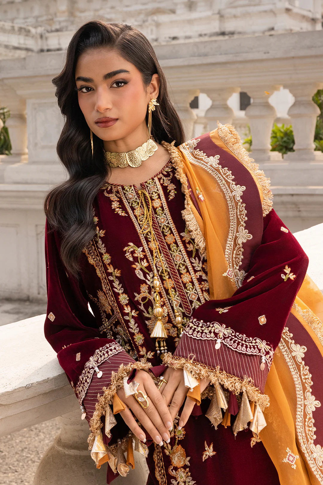 Embroidered Shirt Shalwar Dupatta - 4205 - Image 4
