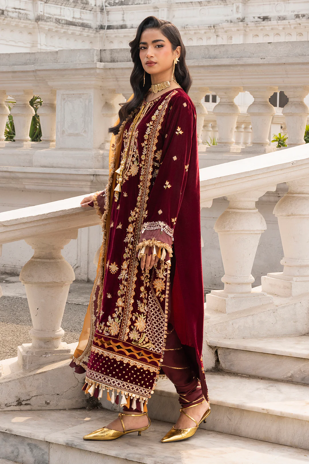 Embroidered Shirt Shalwar Dupatta - 4205 - Image 5