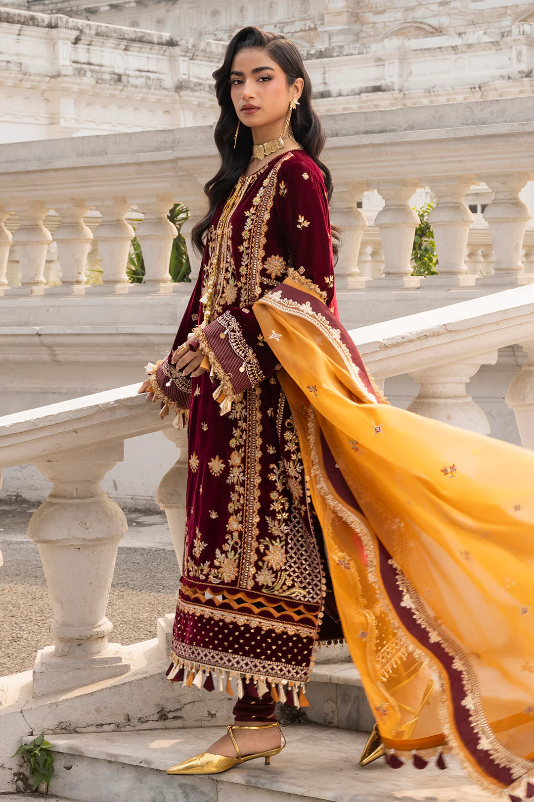 Embroidered Shirt Shalwar Dupatta - 4205 - Image 7