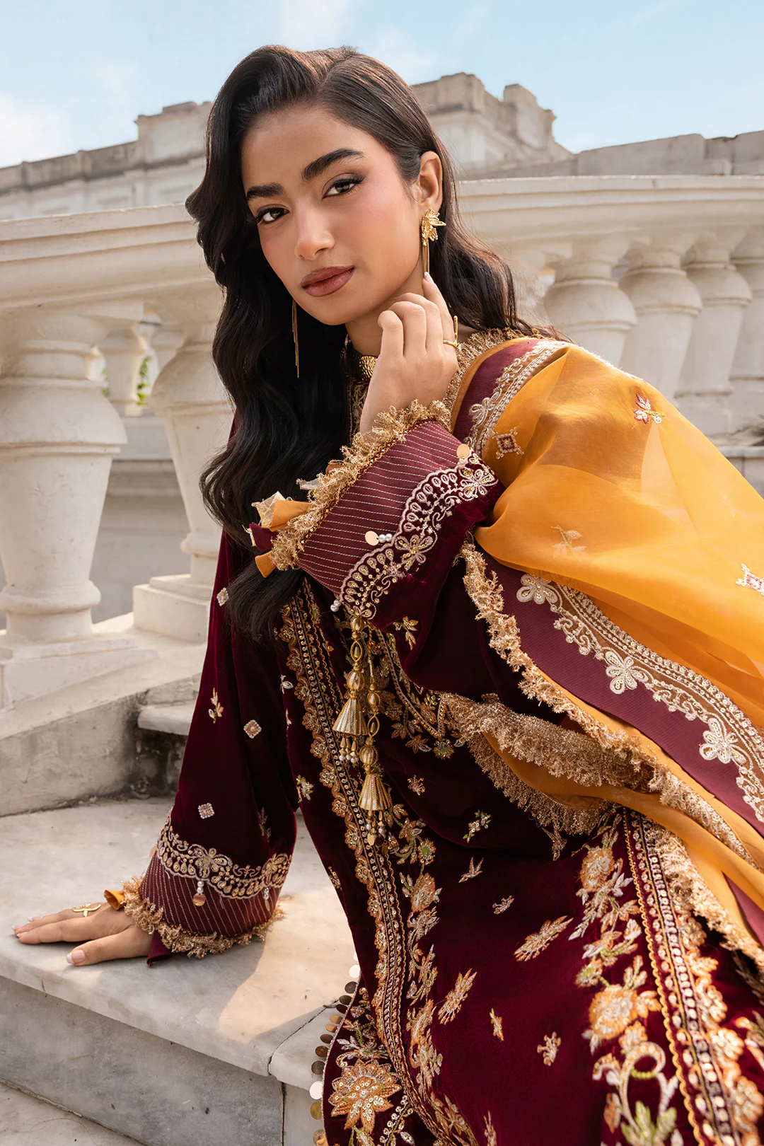 Embroidered Shirt Shalwar Dupatta - 4205 - Image 9