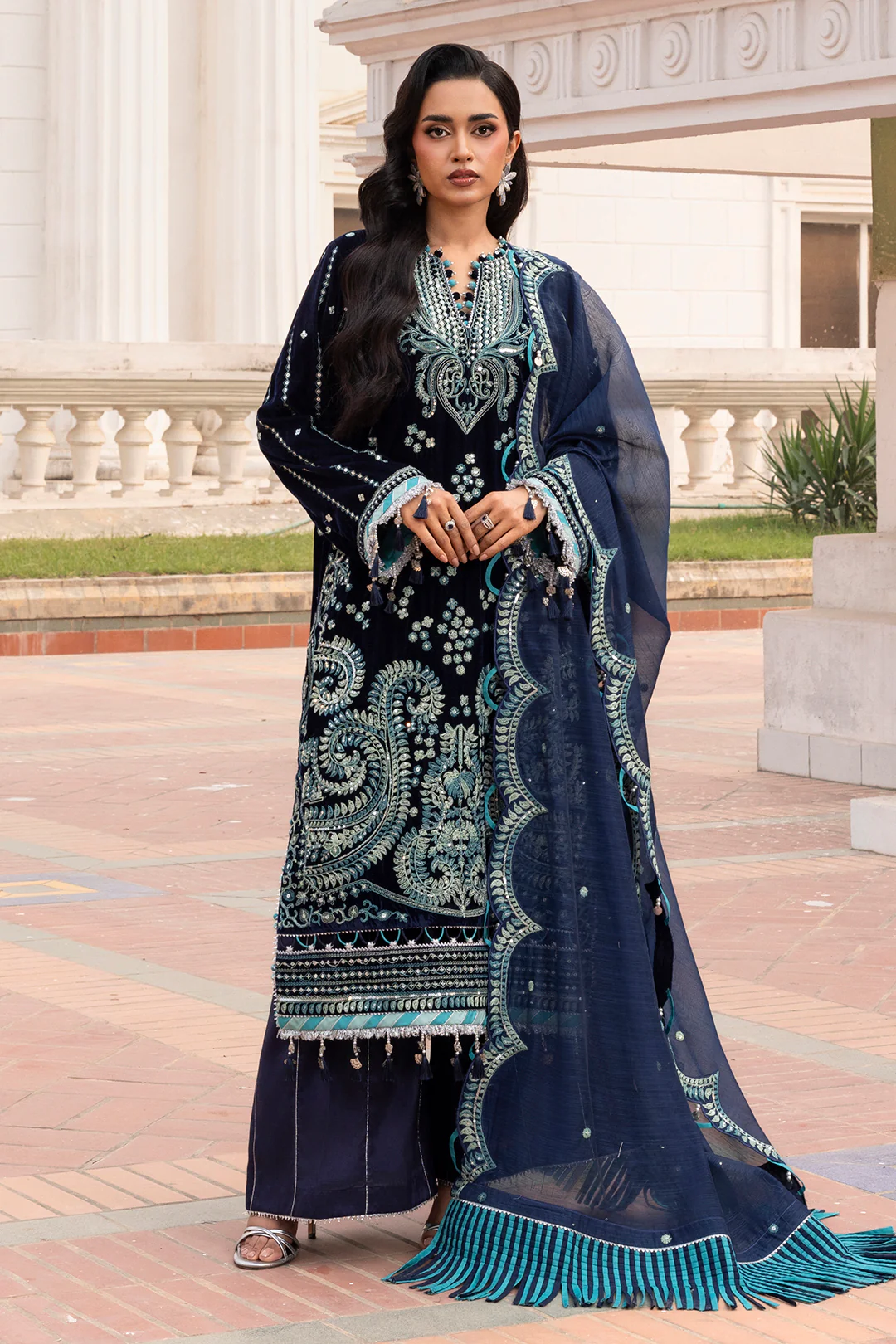 Embroidered Shirt Shalwar Dupatta - 4206 - Image 3