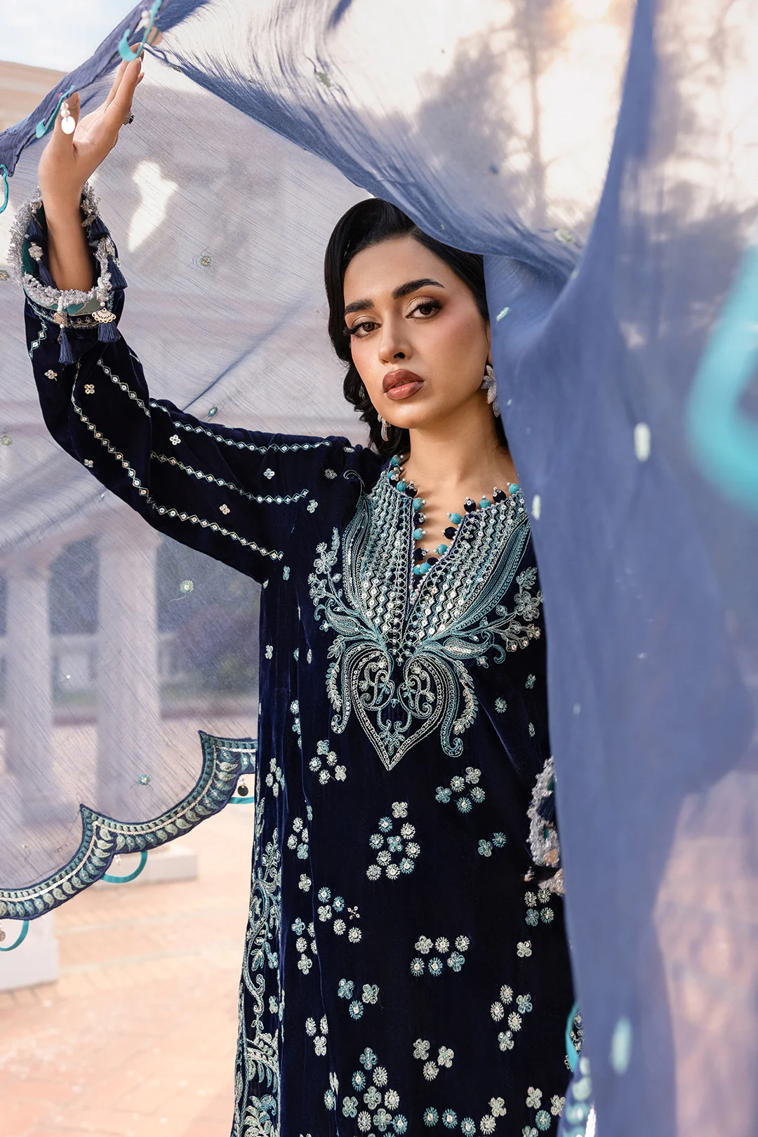 Embroidered Shirt Shalwar Dupatta - 4206 - Image 7