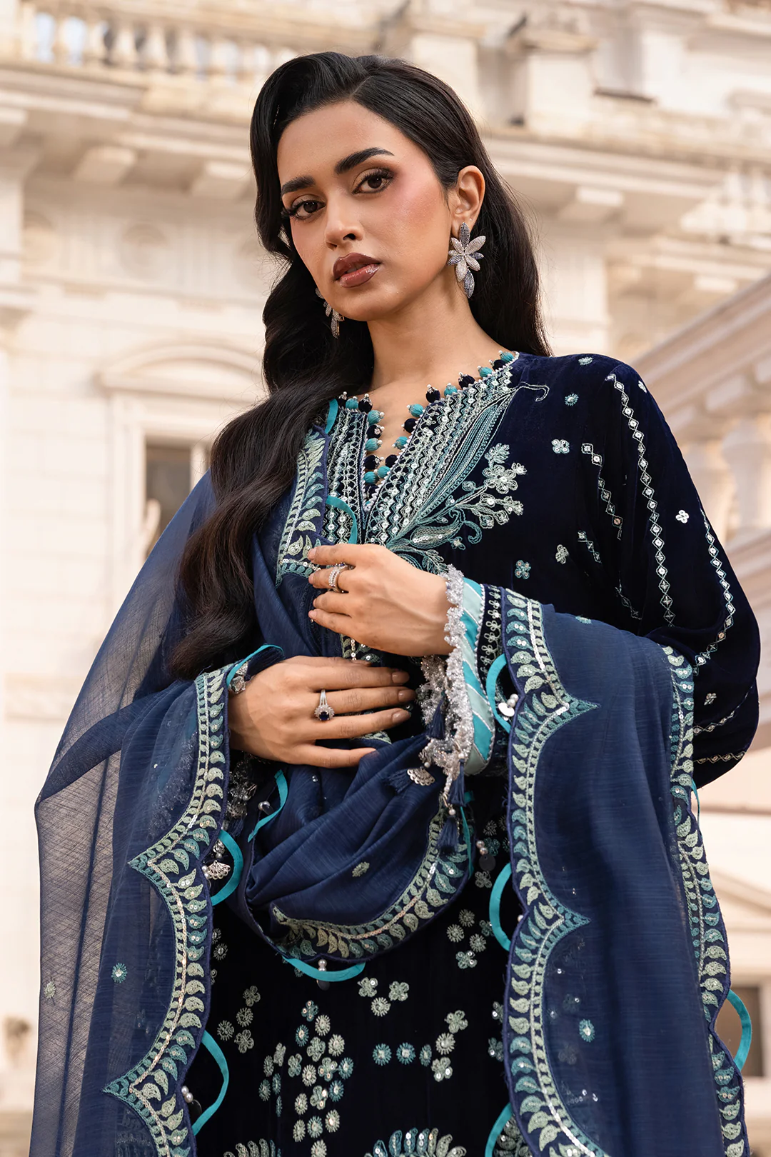 Embroidered Shirt Shalwar Dupatta - 4206 - Image 8