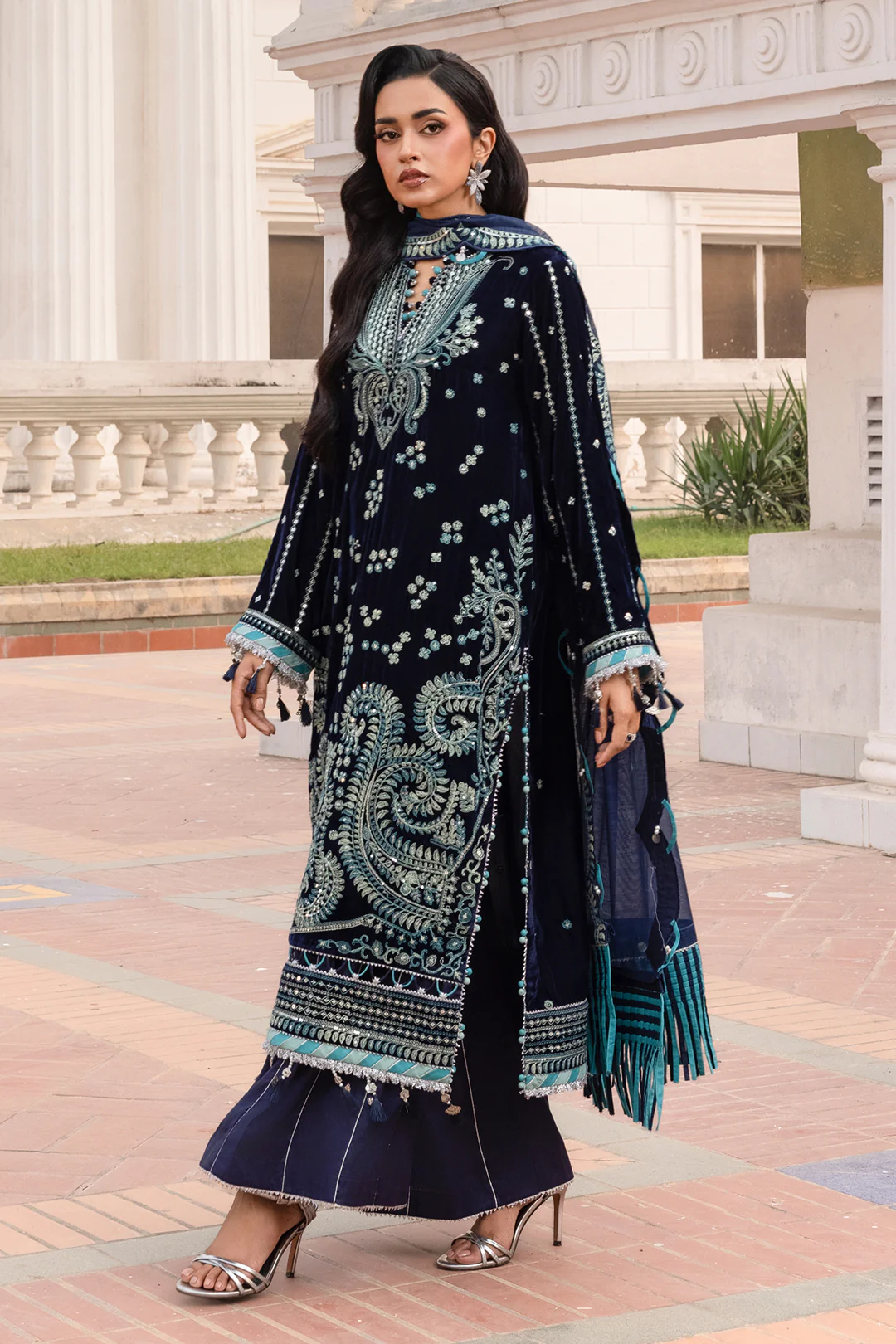 Embroidered Shirt Shalwar Dupatta - 4206 - Image 9
