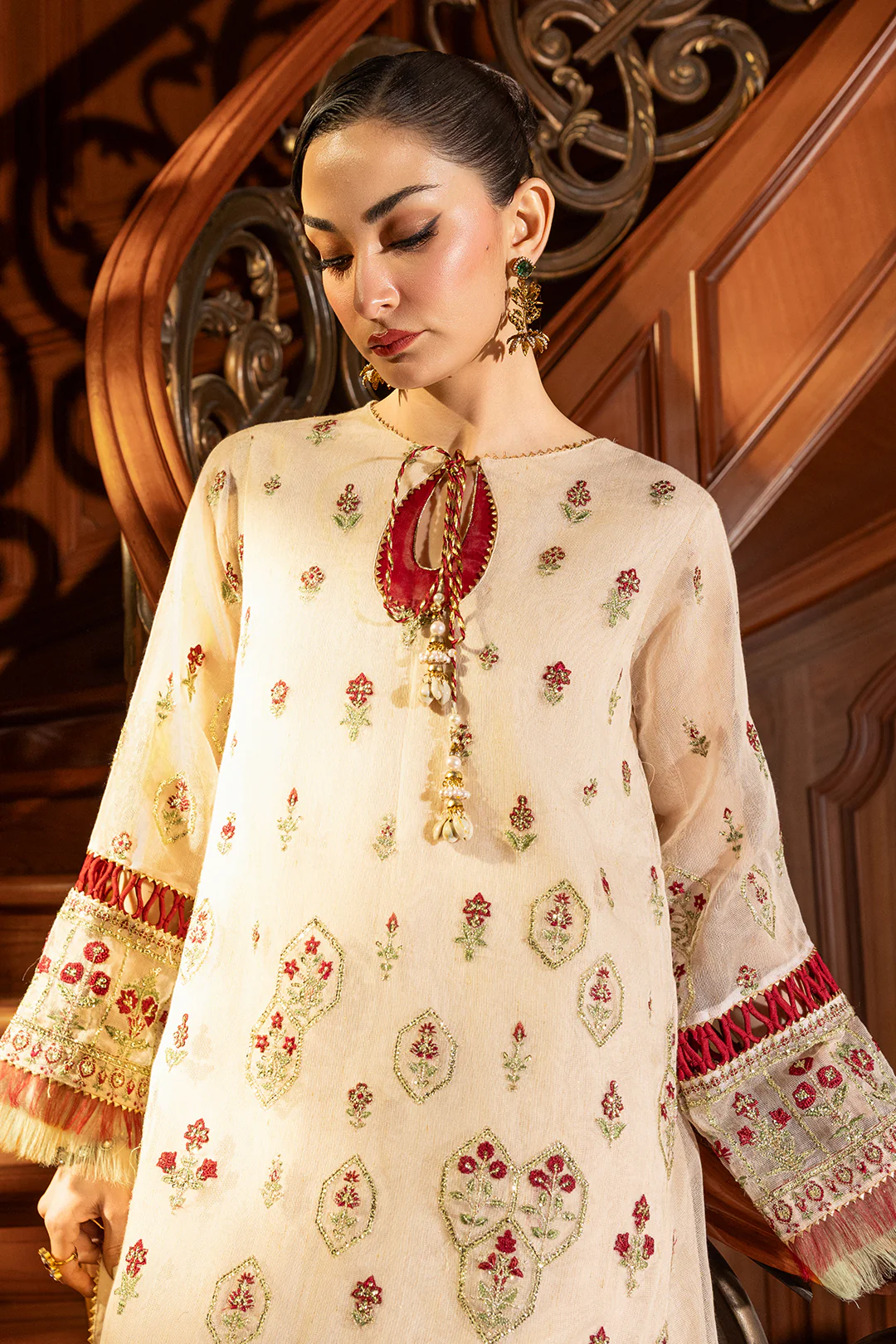 Embroidered Shirt Shalwar Dupatta - 4208 - Image 2