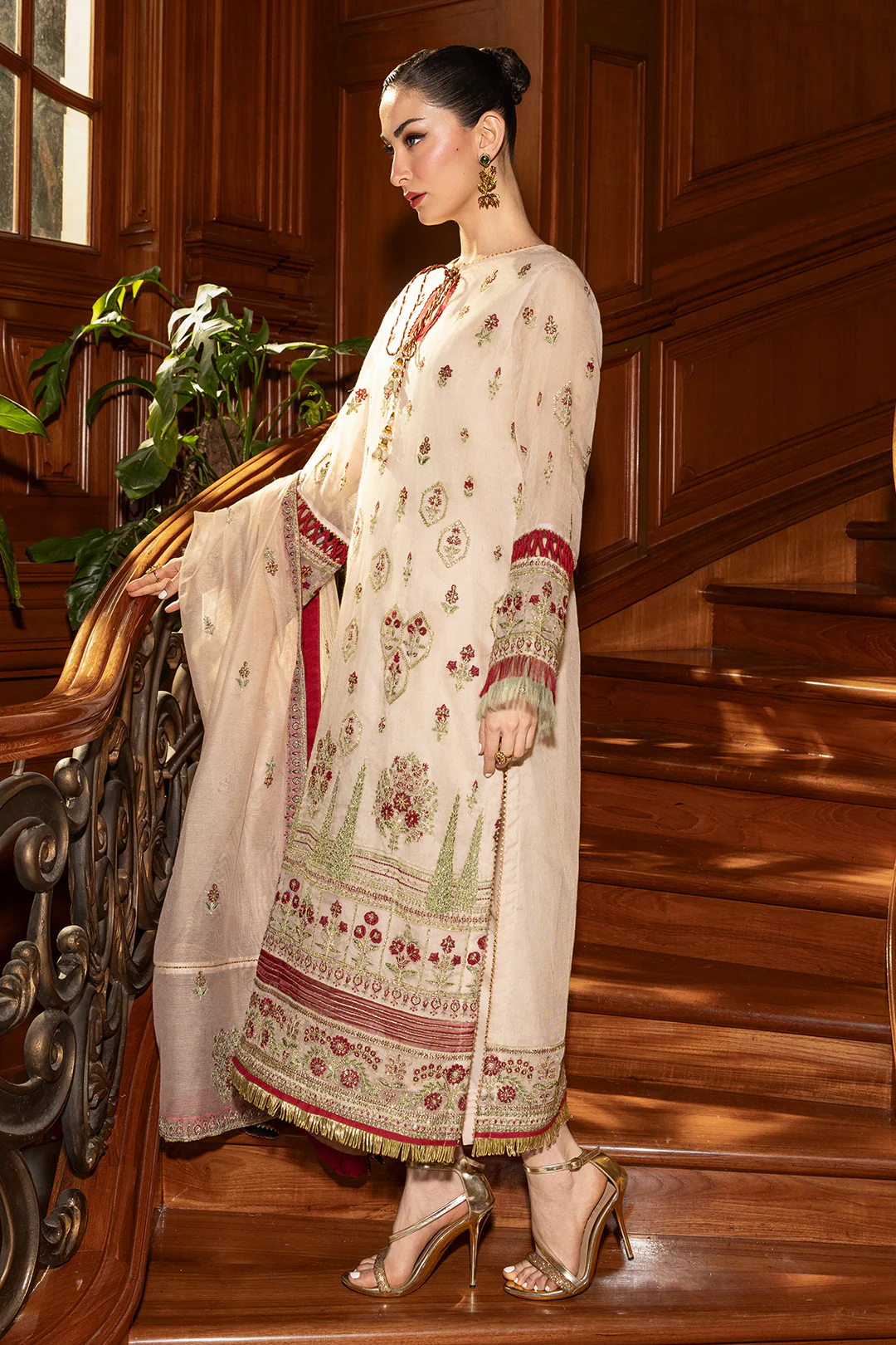 Embroidered Shirt Shalwar Dupatta - 4208 - Image 5