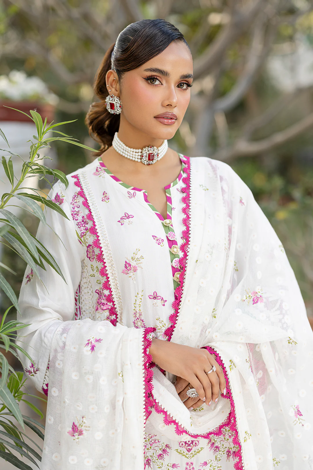 Embroidered Shirt Shalwar Dupatta - 4212 - Image 4