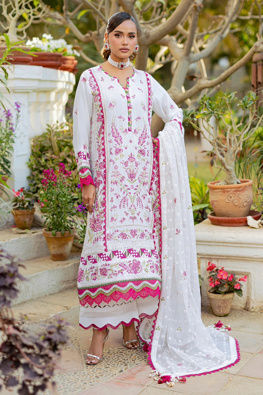 Embroidered Shirt Shalwar Dupatta - 4212 - Image 6