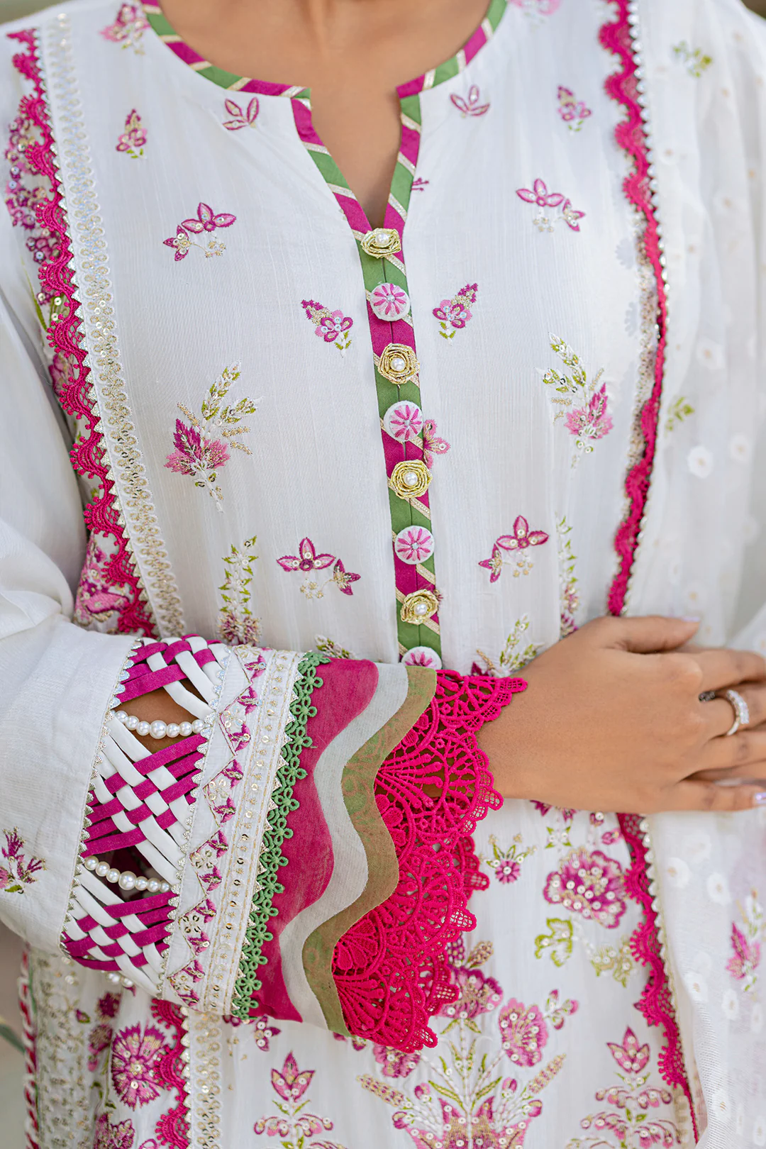 Embroidered Shirt Shalwar Dupatta - 4212 - Image 7