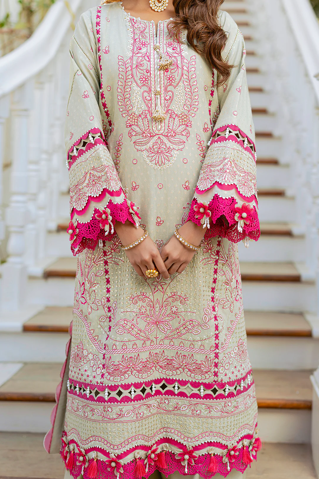 Embroidered Shirt Shalwar Dupatta - 4213 - Image 14