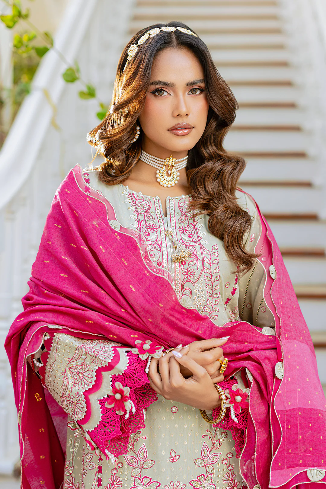 Embroidered Shirt Shalwar Dupatta - 4213 - Image 2