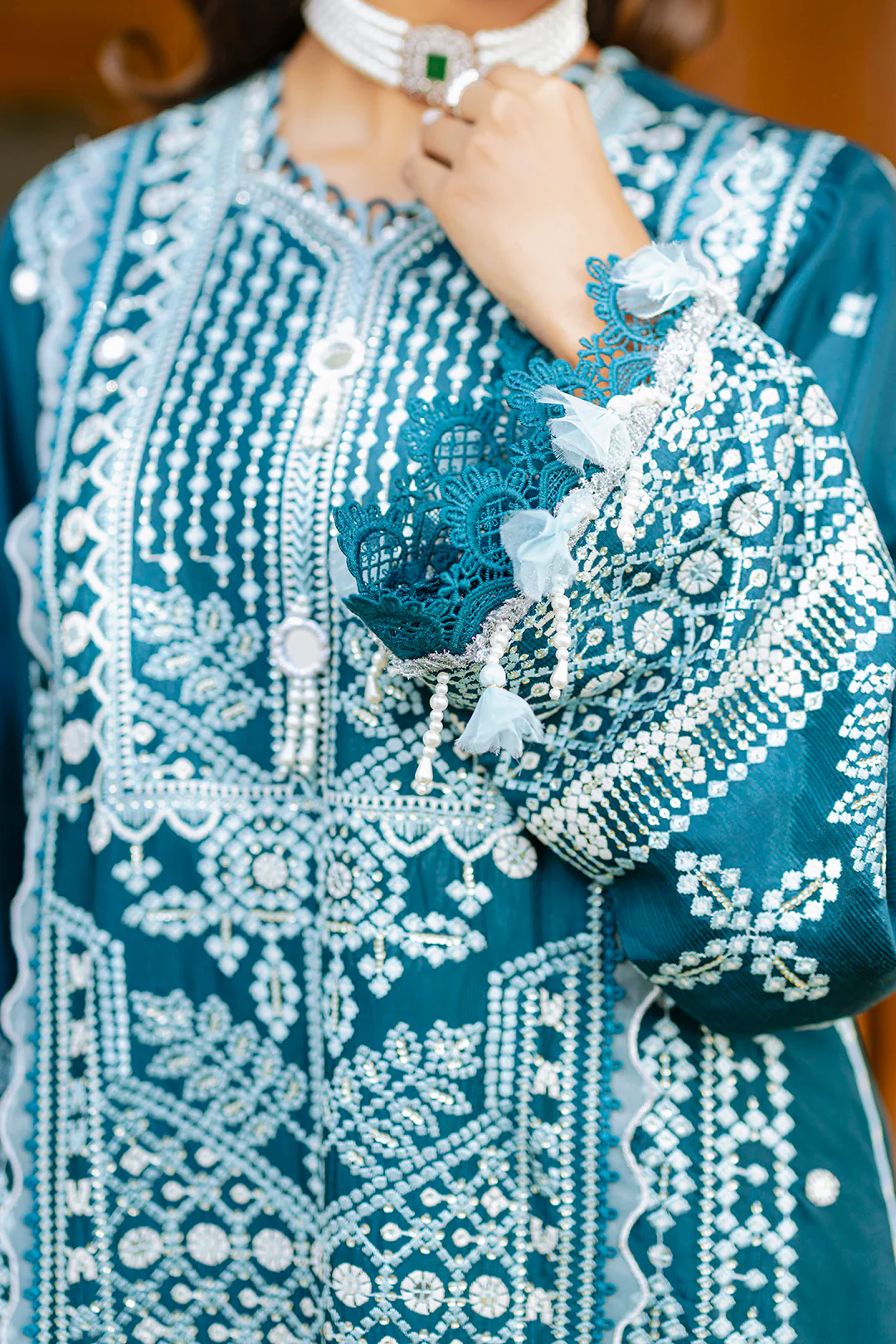 Embroidered Shirt Shalwar Dupatta - 4214 - Image 15