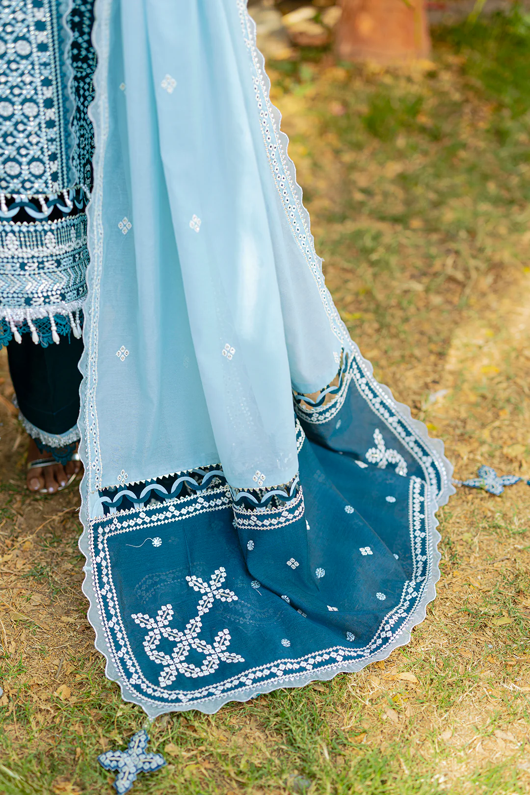Embroidered Shirt Shalwar Dupatta - 4214 - Image 17