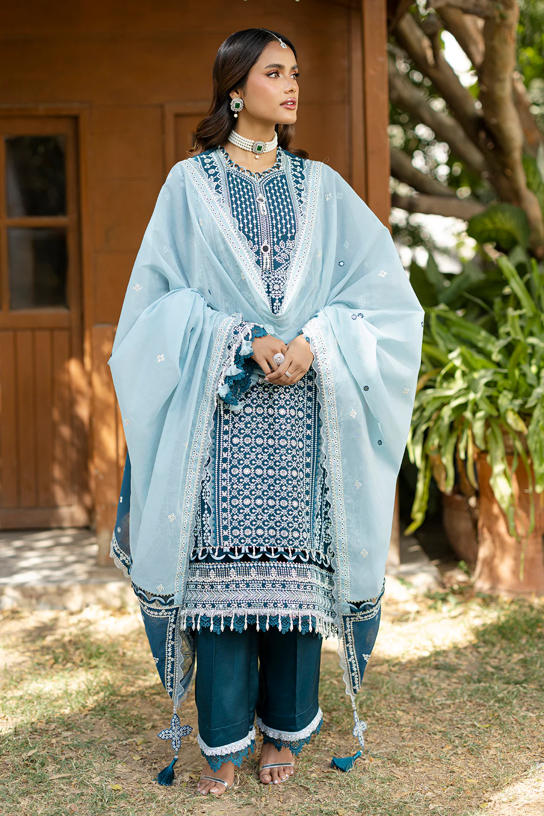 Embroidered Shirt Shalwar Dupatta - 4214 - Image 18