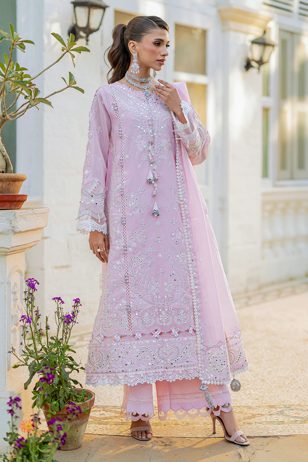 Embroidered Shirt Shalwar Dupatta - 4215 - Image 10