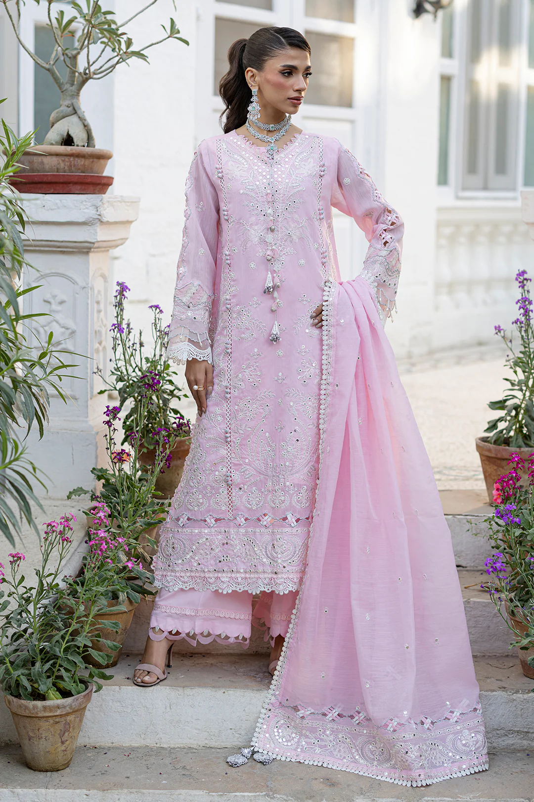 Embroidered Shirt Shalwar Dupatta - 4215 - Image 11