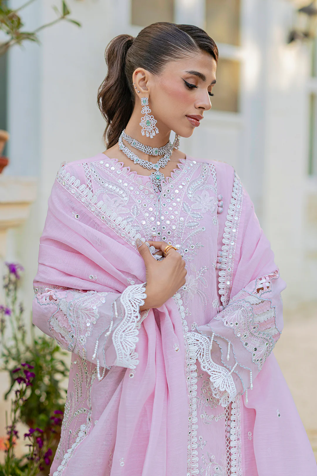 Embroidered Shirt Shalwar Dupatta - 4215 - Image 12