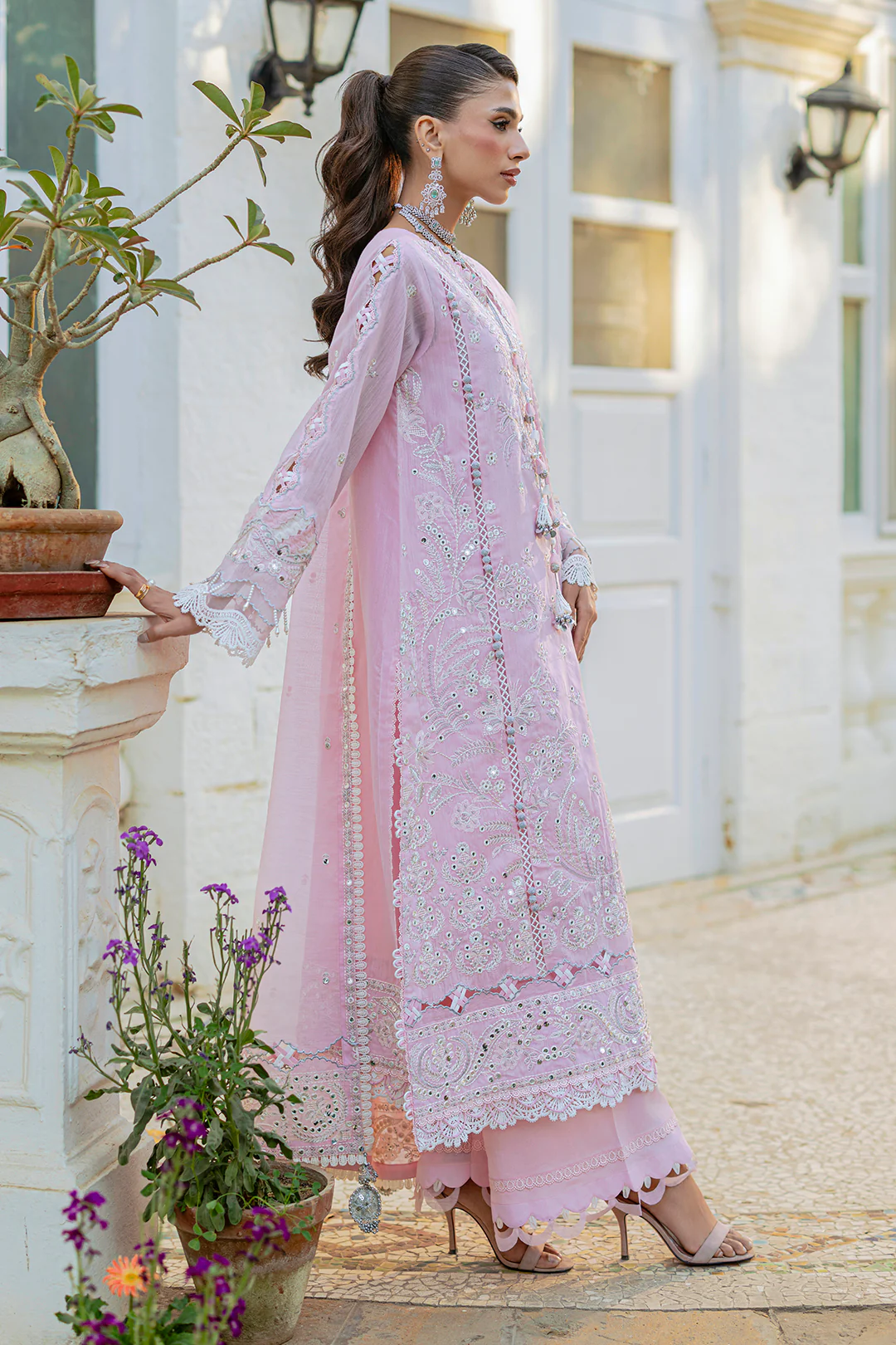 Embroidered Shirt Shalwar Dupatta - 4215 - Image 14