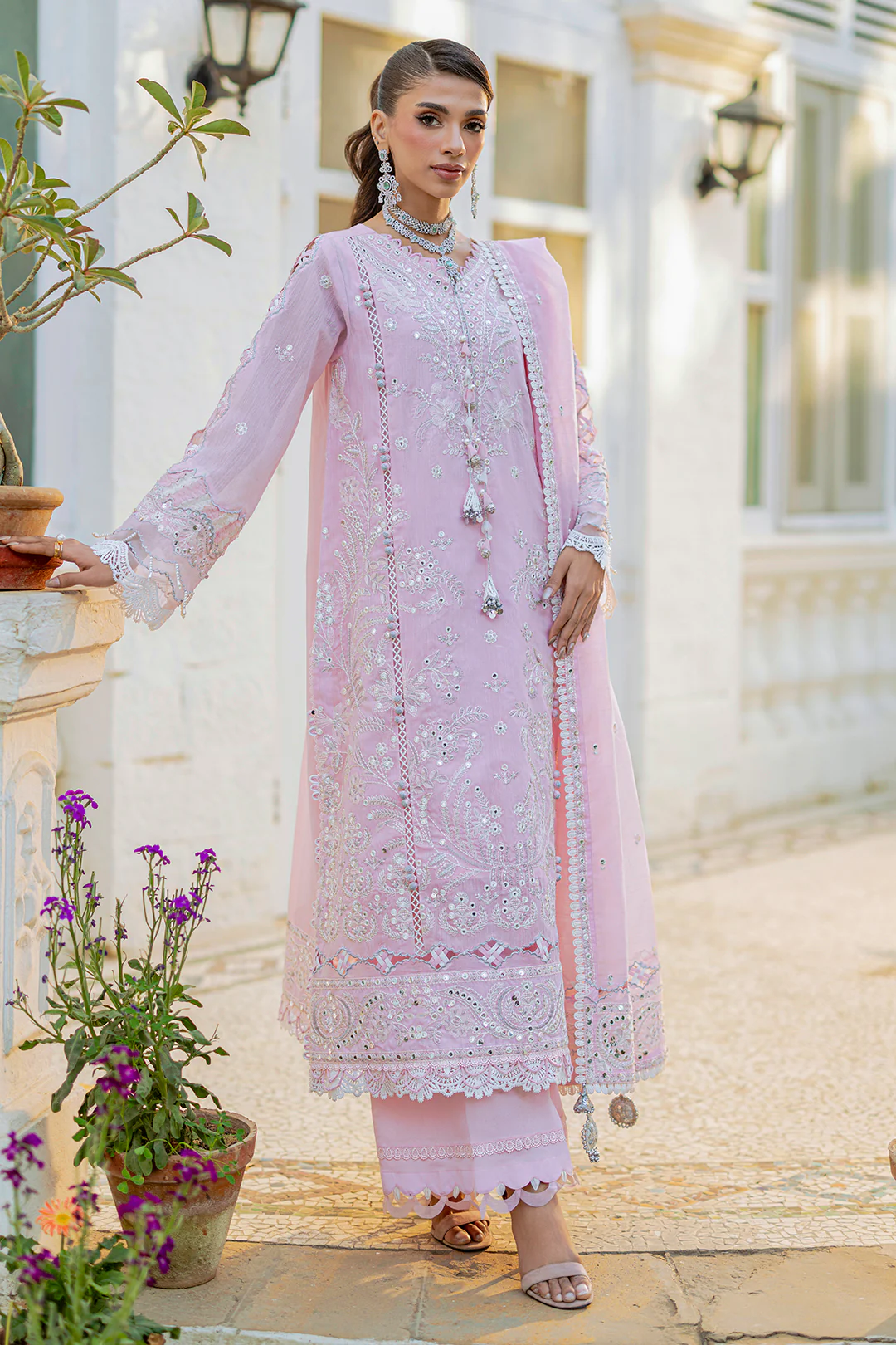 Embroidered Shirt Shalwar Dupatta - 4215 - Image 6