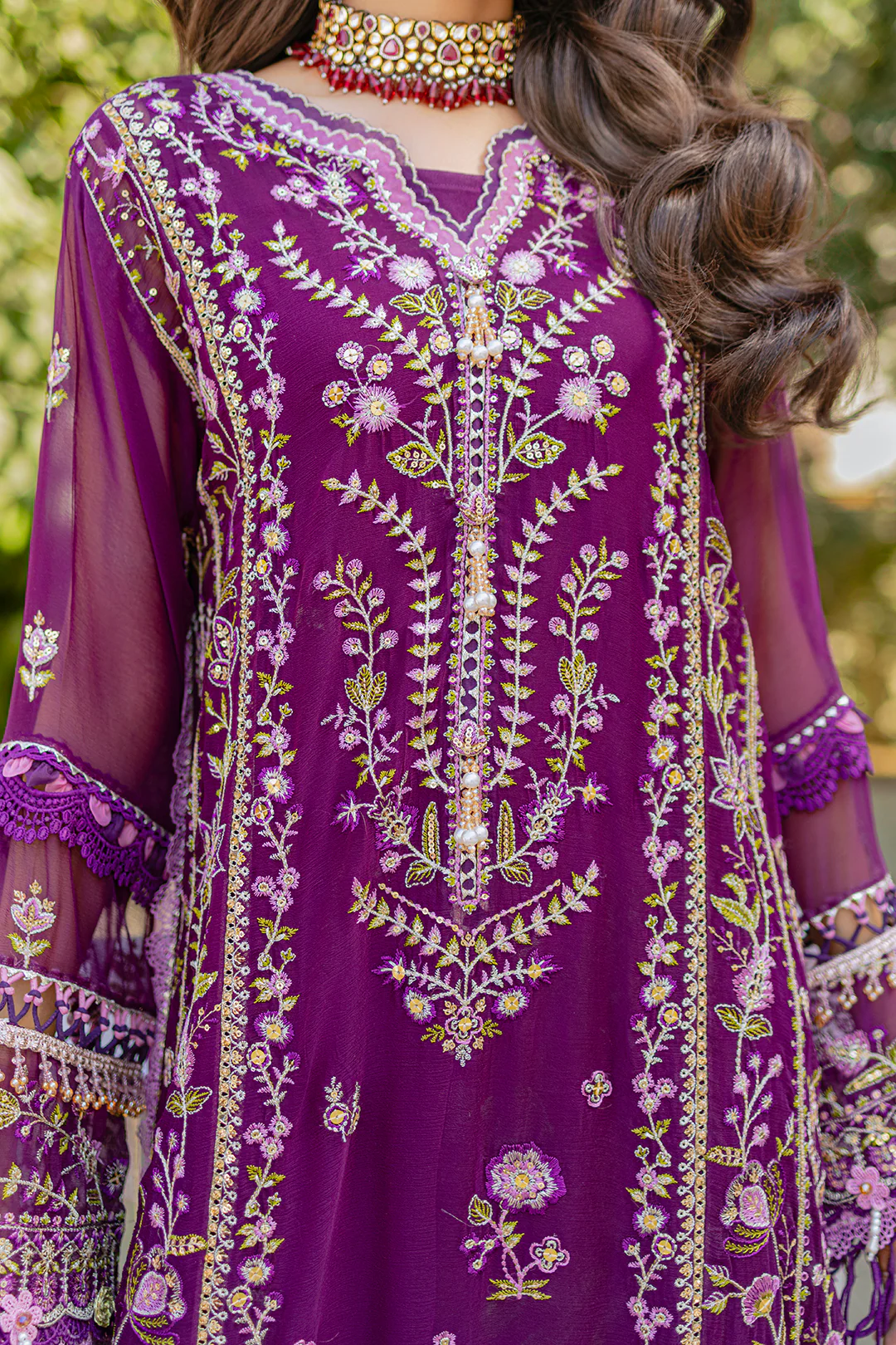 Embroidered Shirt Shalwar Dupatta - 4218 - Image 7