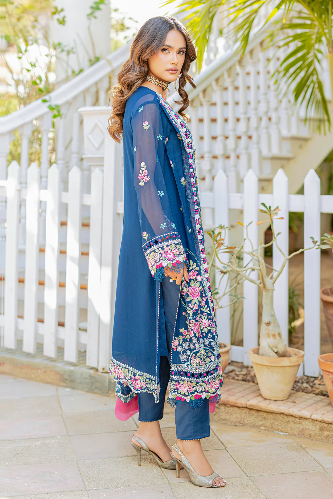 Embroidered Shirt Shalwar Dupatta - 4219 - Image 12