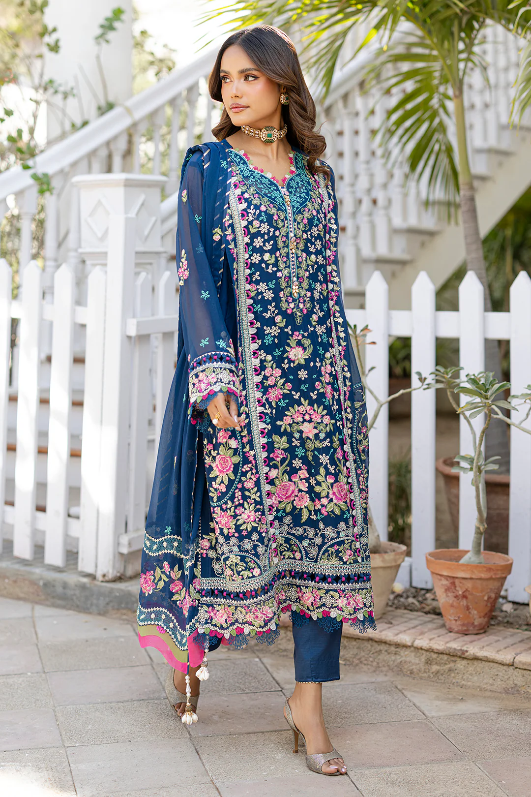 Embroidered Shirt Shalwar Dupatta - 4219 - Image 13