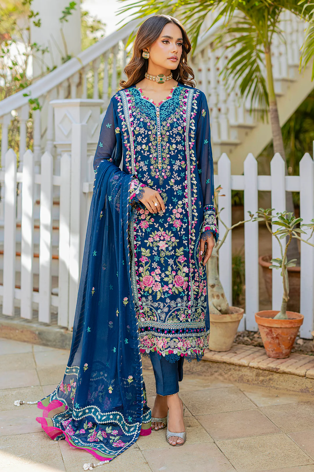 Embroidered Shirt Shalwar Dupatta - 4219 - Image 3