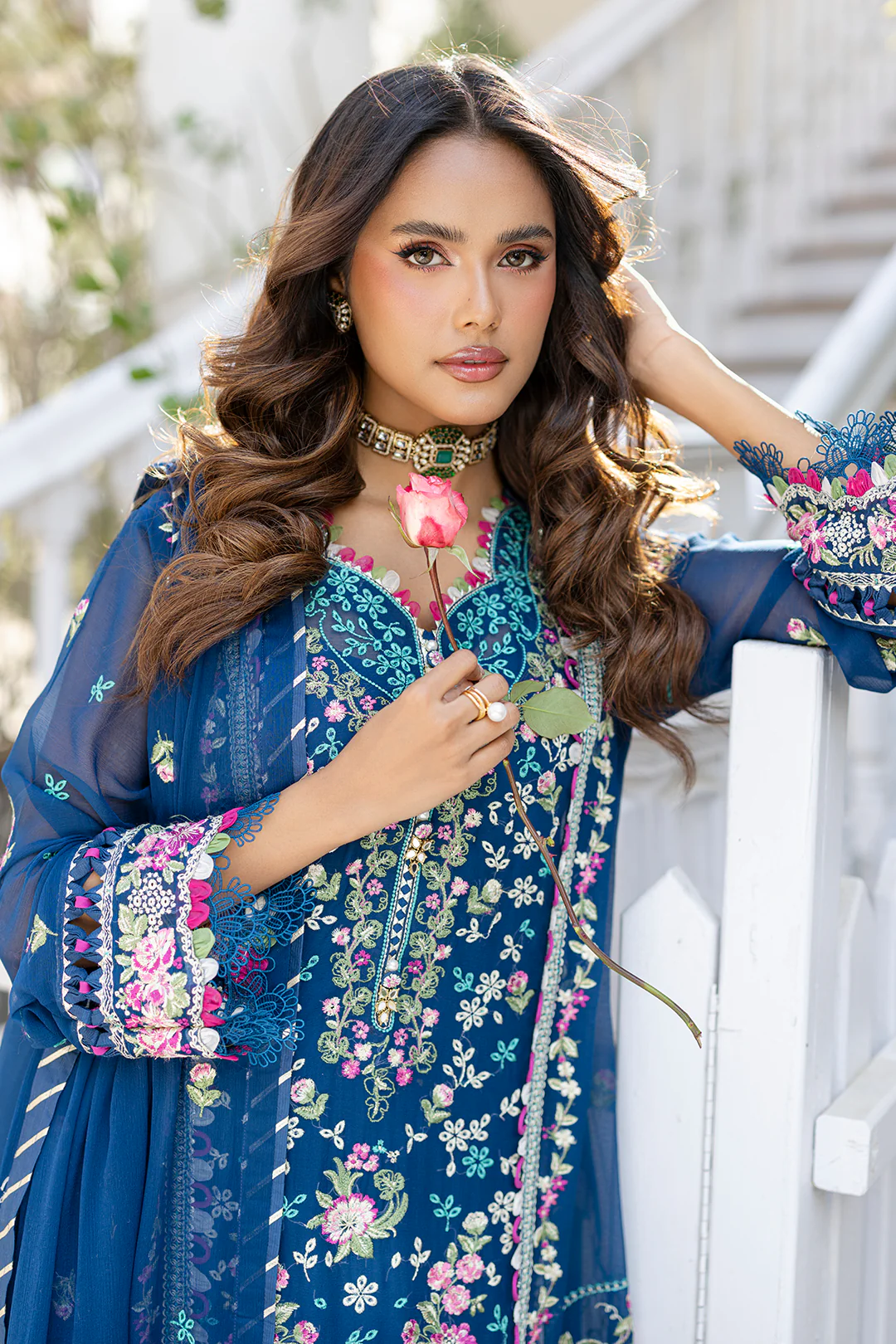 Embroidered Shirt Shalwar Dupatta - 4219 - Image 4