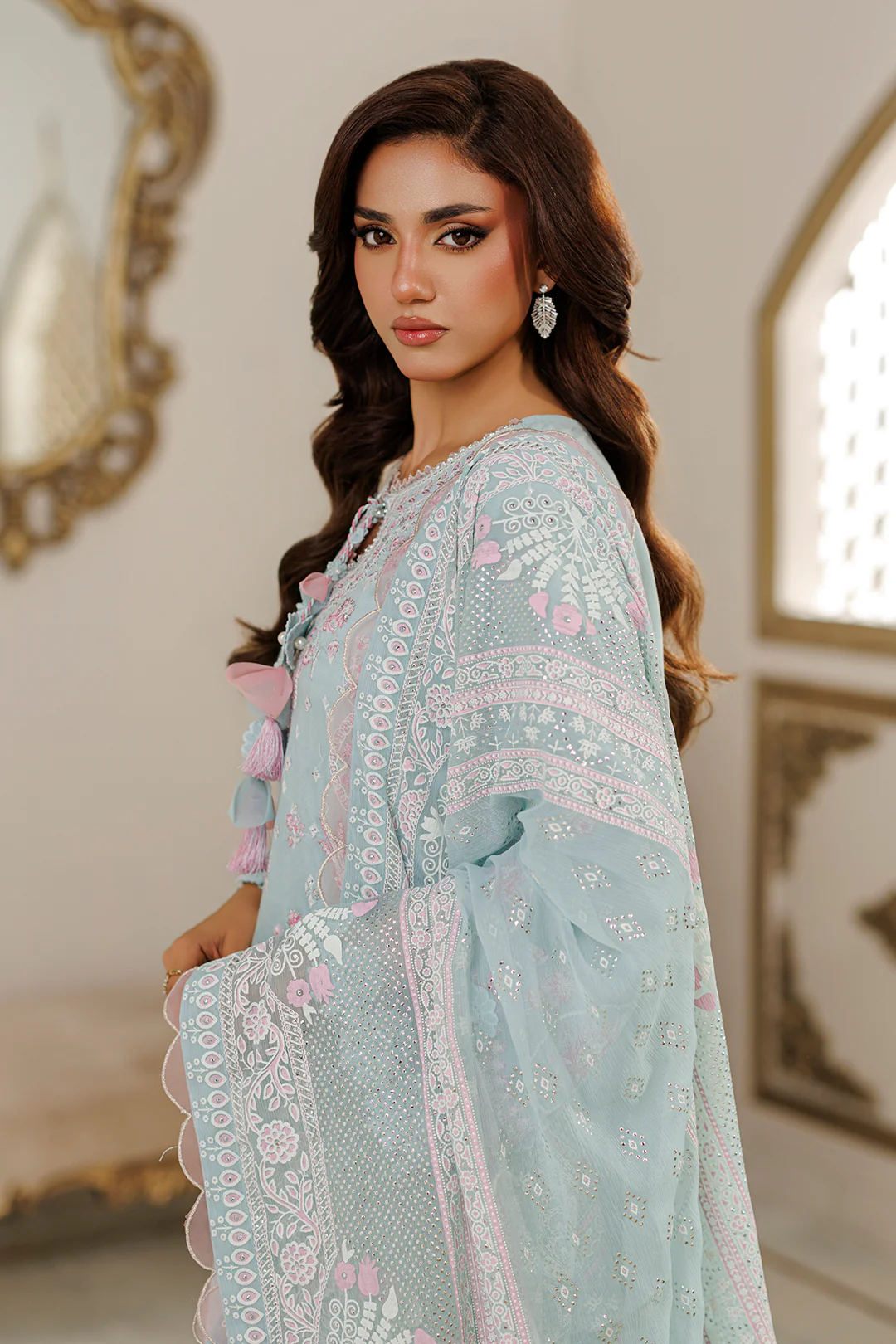 Embroidered Shirt Shalwar Dupatta - 4221 - Image 4