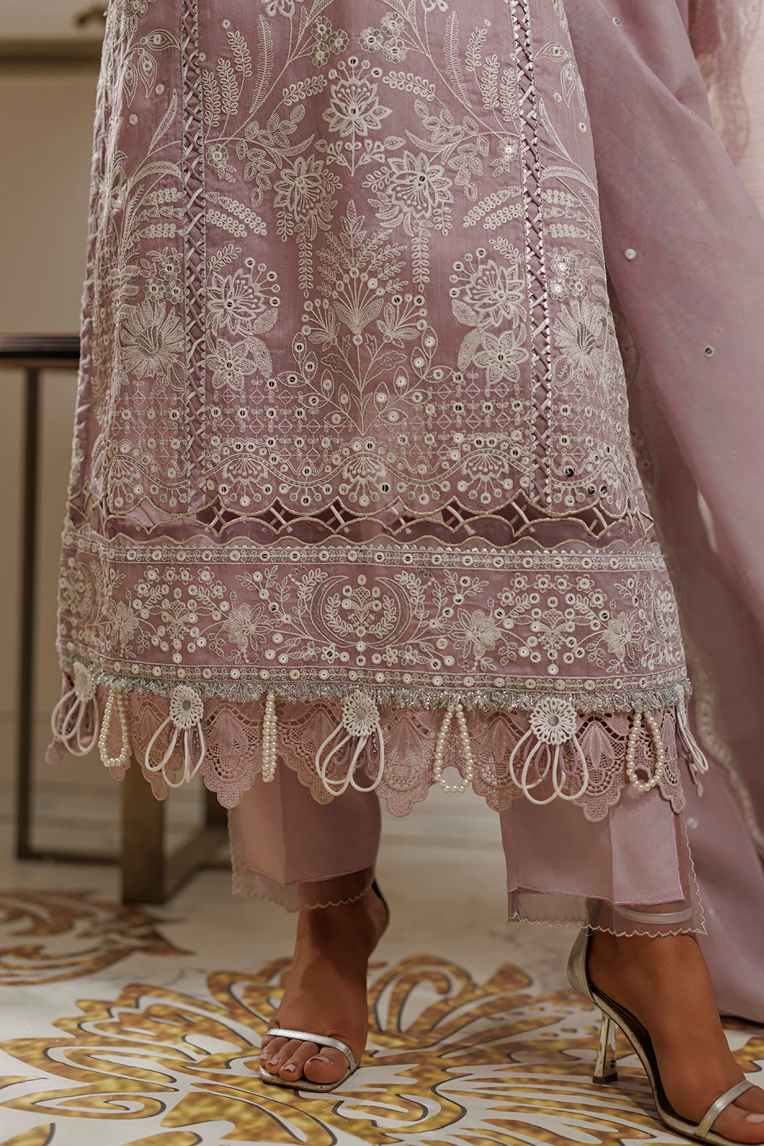 Embroidered Shirt Shalwar Dupatta - 4224 - Image 12