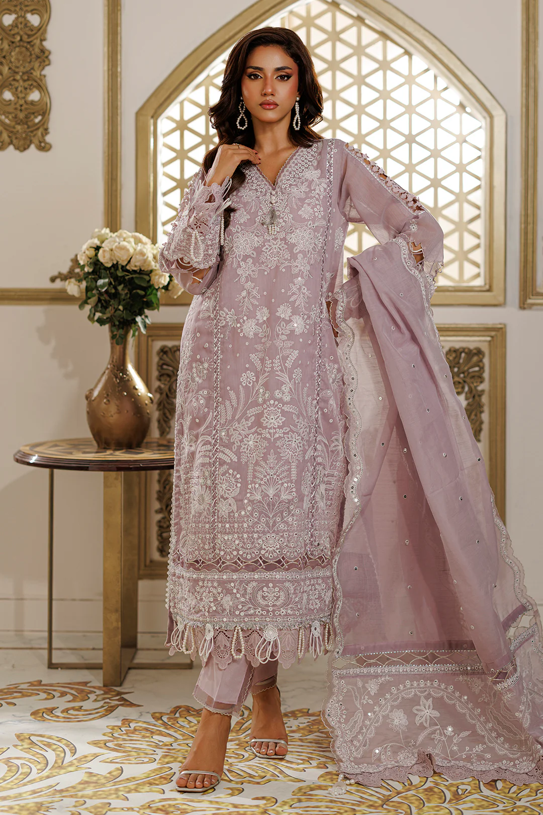 Embroidered Shirt Shalwar Dupatta - 4224 - Image 15