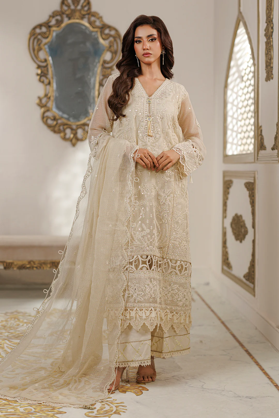 Embroidered Shirt Shalwar Dupatta - 4227 - Image 3