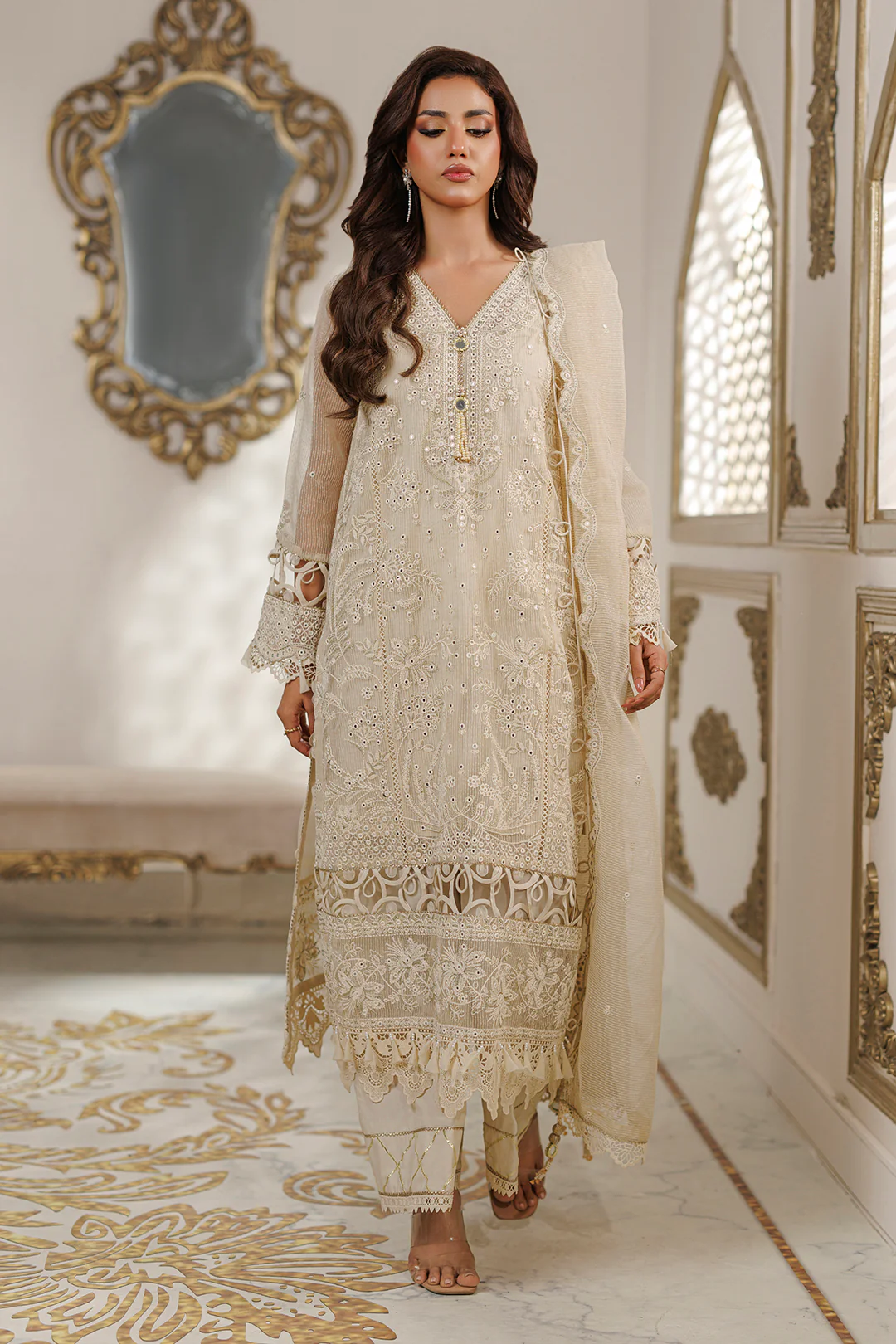 Embroidered Shirt Shalwar Dupatta - 4227 - Image 5