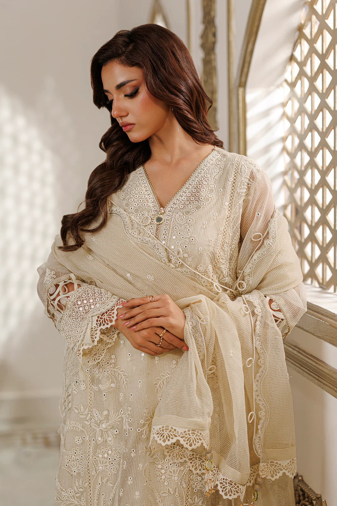 Embroidered Shirt Shalwar Dupatta - 4227 - Image 6