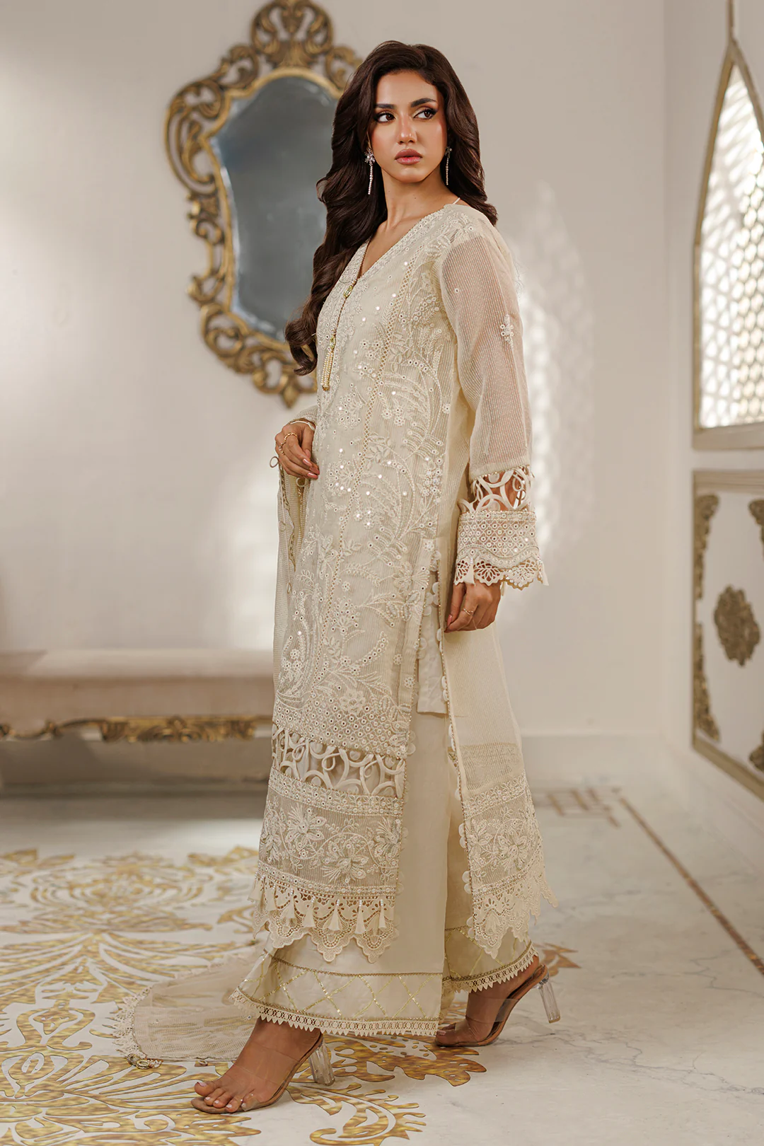 Embroidered Shirt Shalwar Dupatta - 4227 - Image 7