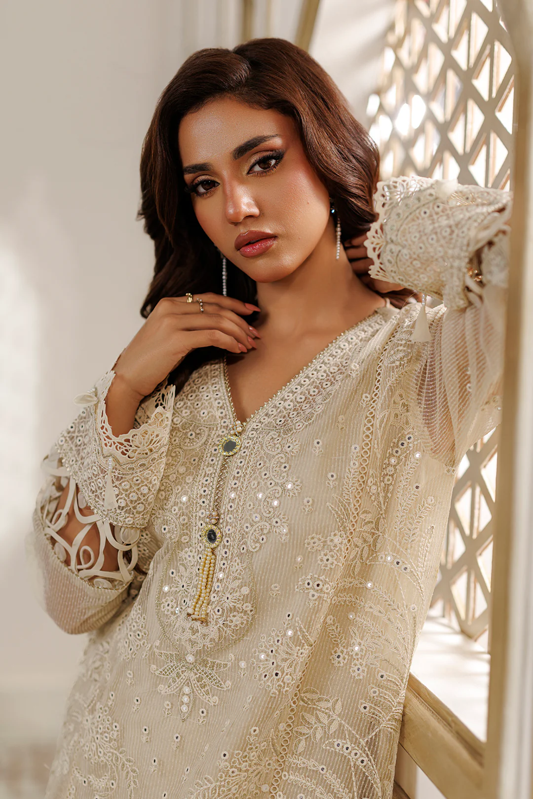 Embroidered Shirt Shalwar Dupatta - 4227 - Image 8