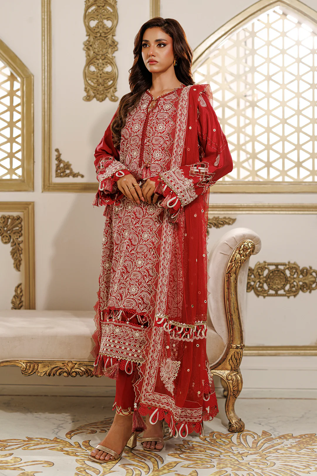 Embroidered Shirt Shalwar Dupatta - 4228 - Image 11