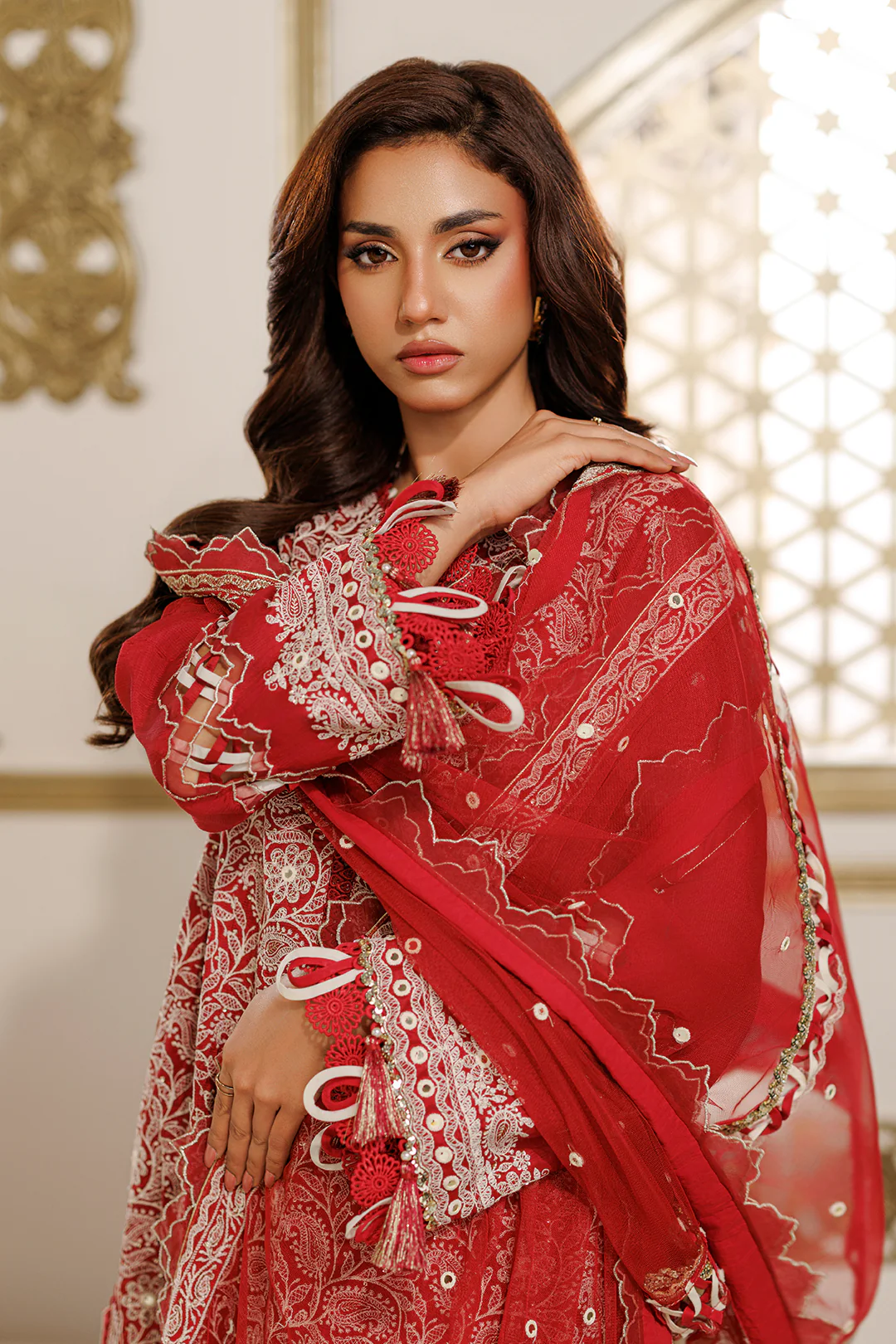Embroidered Shirt Shalwar Dupatta - 4228 - Image 12