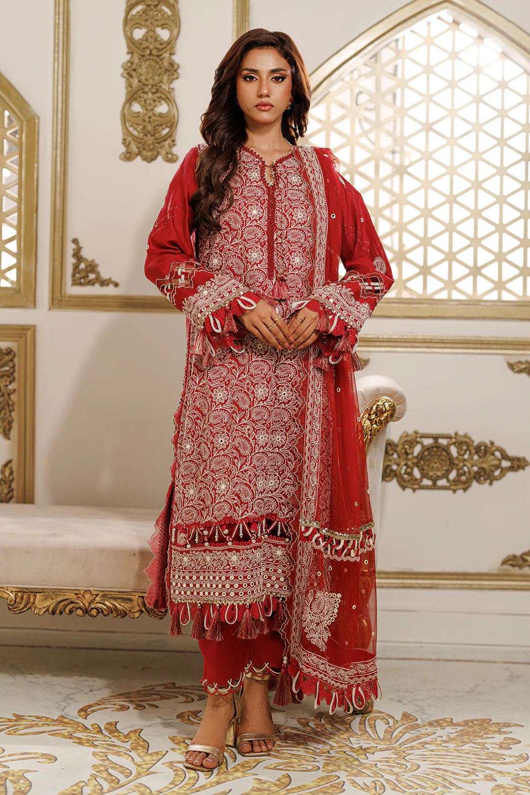 Embroidered Shirt Shalwar Dupatta - 4228 - Image 13