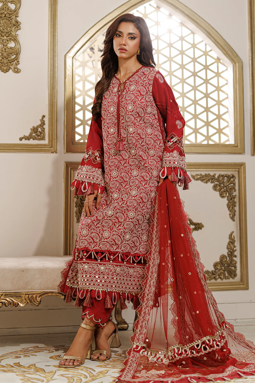 Embroidered Shirt Shalwar Dupatta - 4228 - Image 16