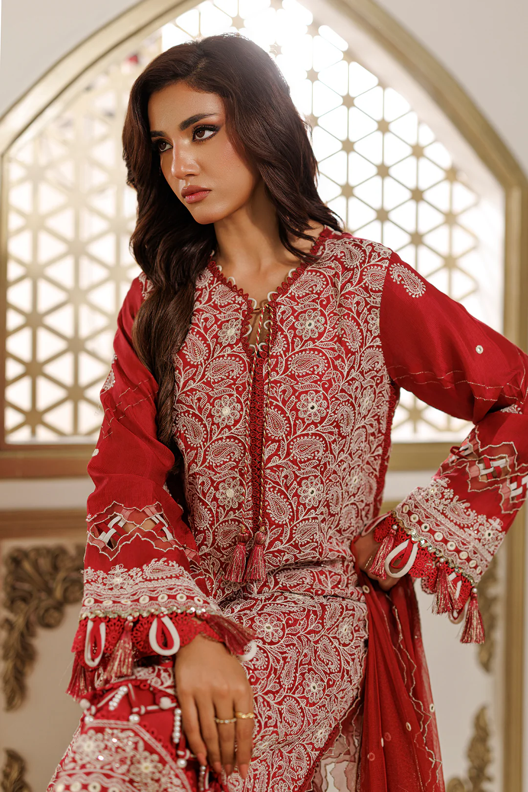 Embroidered Shirt Shalwar Dupatta - 4228 - Image 4