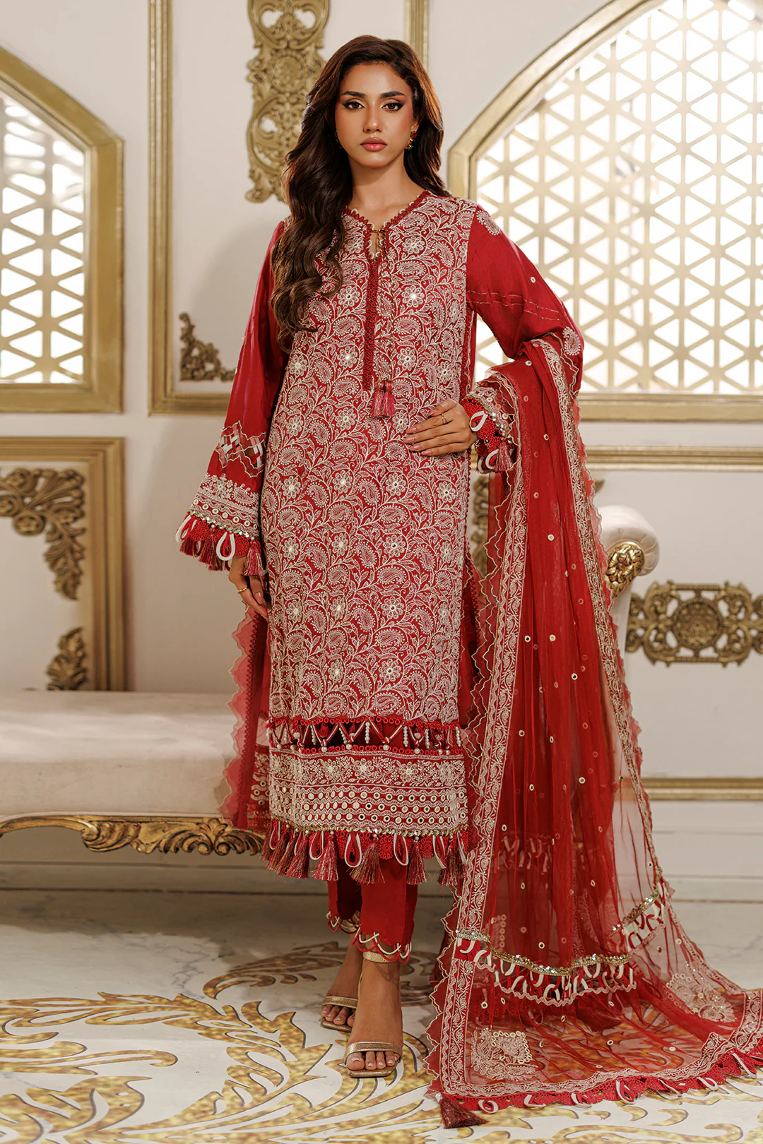Embroidered Shirt Shalwar Dupatta - 4228 - Image 5