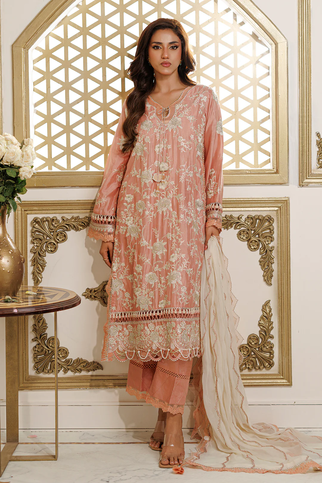 Embroidered Shirt Shalwar Dupatta - 4229 - Image 3