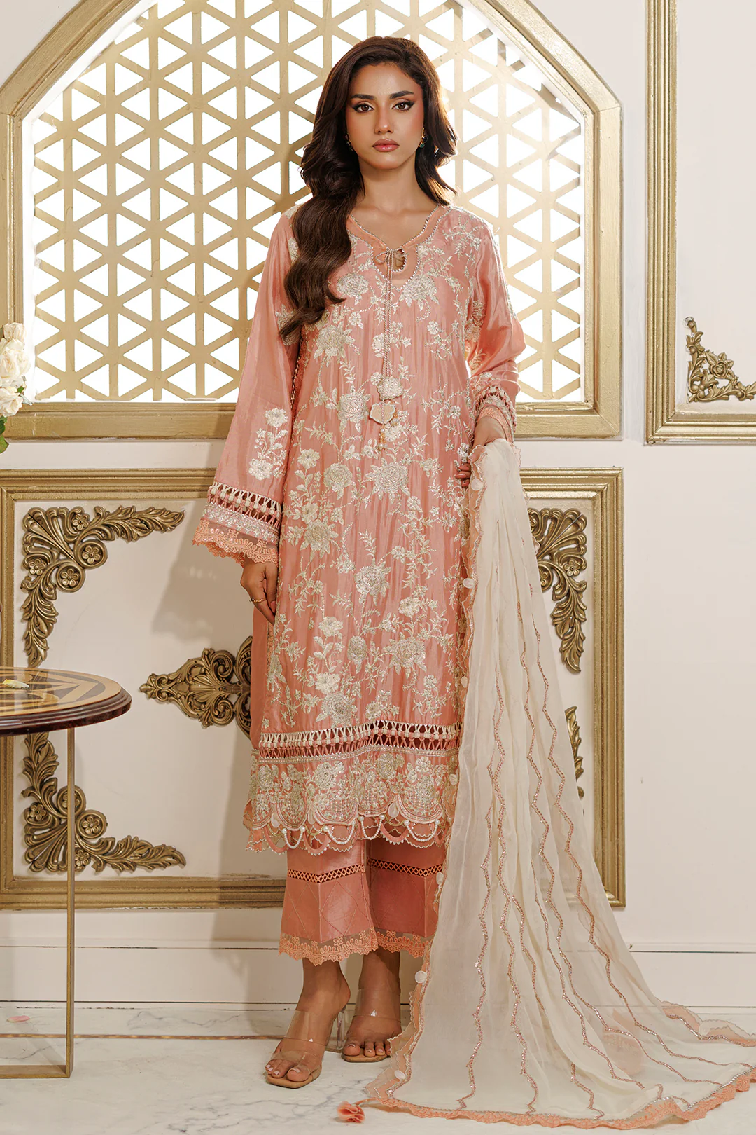 Embroidered Shirt Shalwar Dupatta - 4229 - Image 9