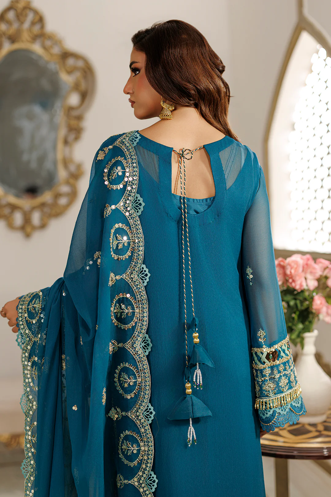 Embroidered Shirt Shalwar Dupatta - 4233 - Image 11