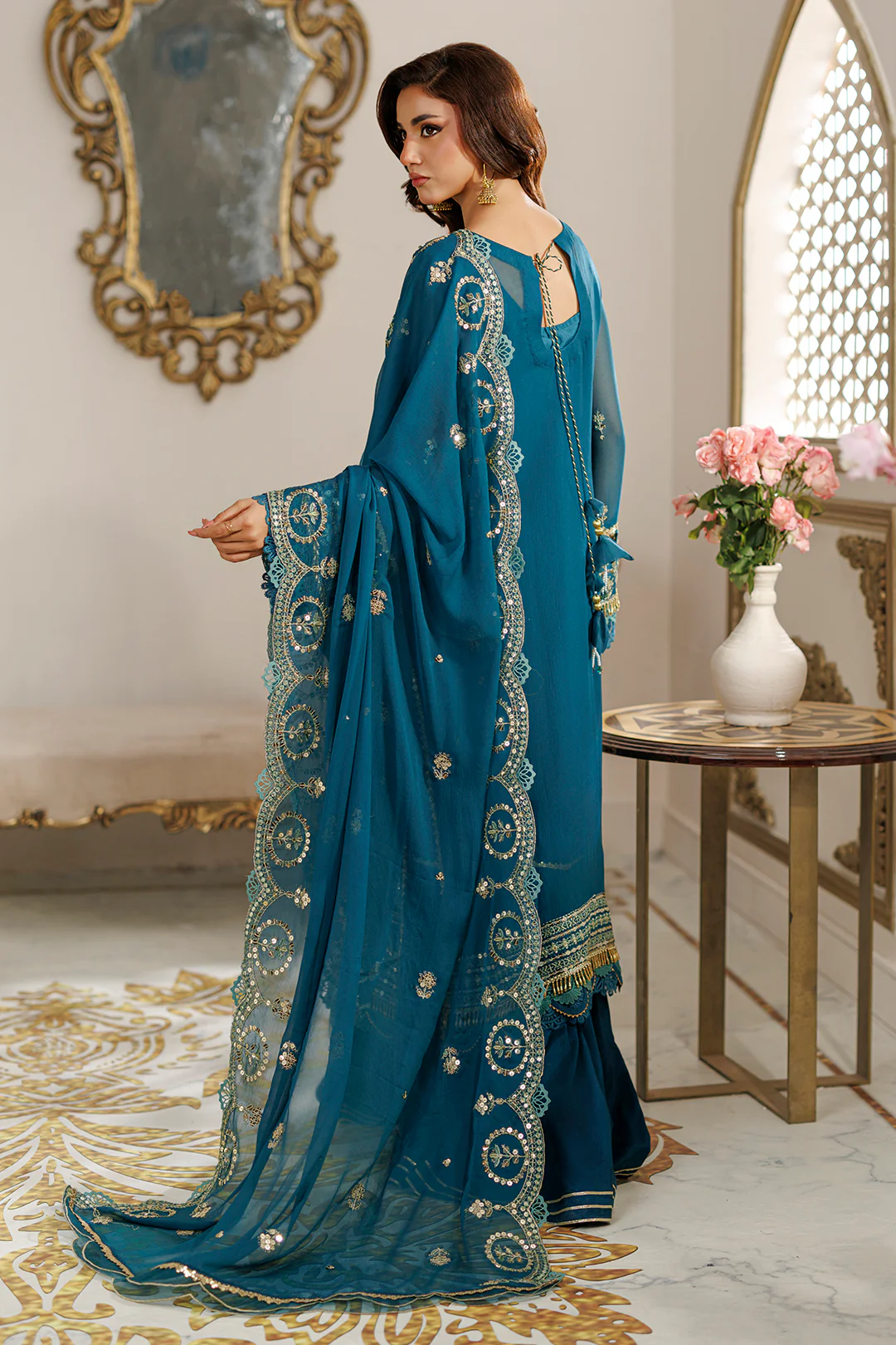 Embroidered Shirt Shalwar Dupatta - 4233 - Image 14
