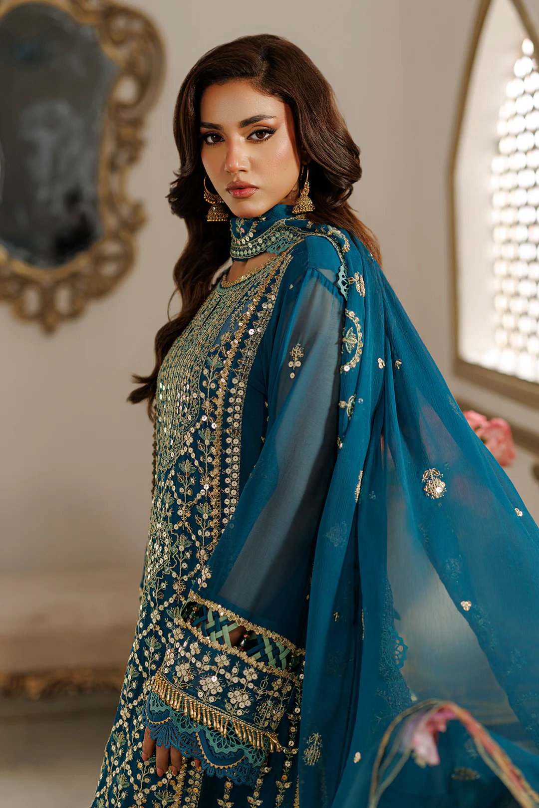 Embroidered Shirt Shalwar Dupatta - 4233 - Image 2