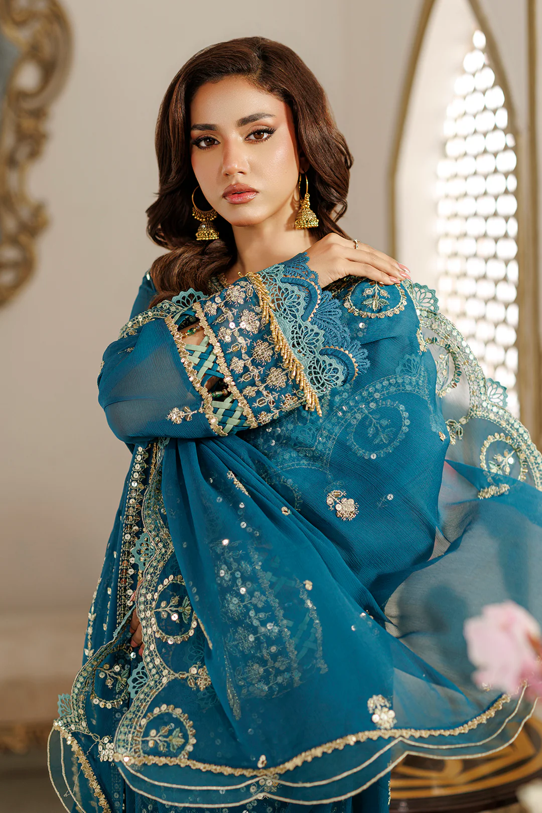 Embroidered Shirt Shalwar Dupatta - 4233 - Image 4