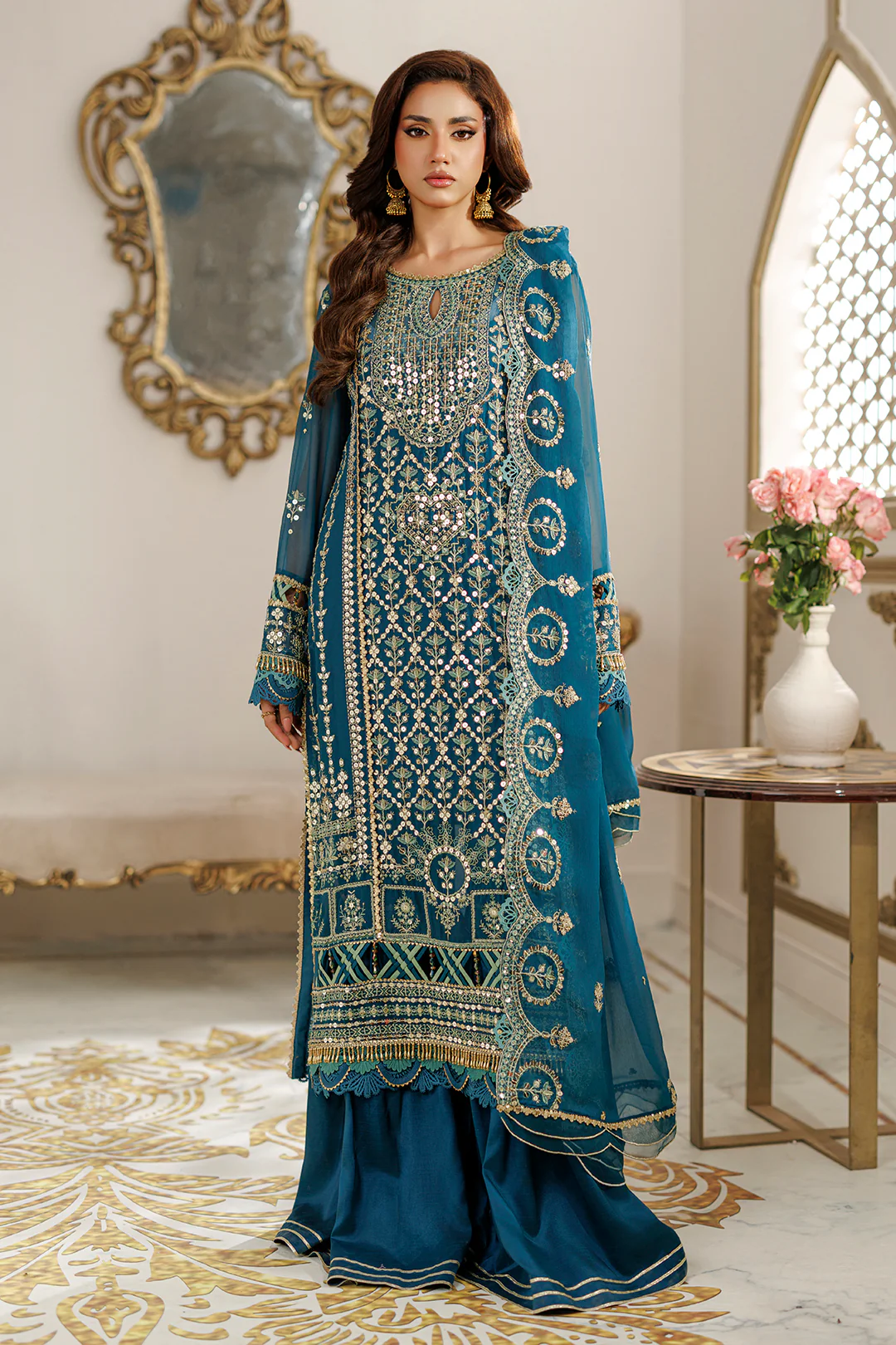 Embroidered Shirt Shalwar Dupatta - 4233 - Image 5