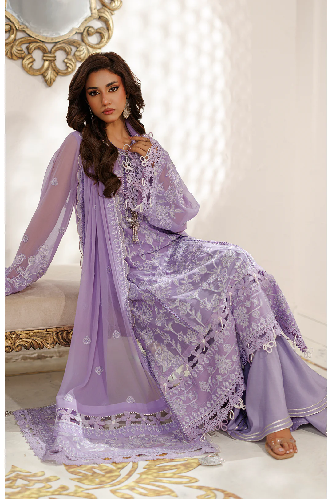Embroidered Shirt Shalwar Dupatta - 4235 - Image 7